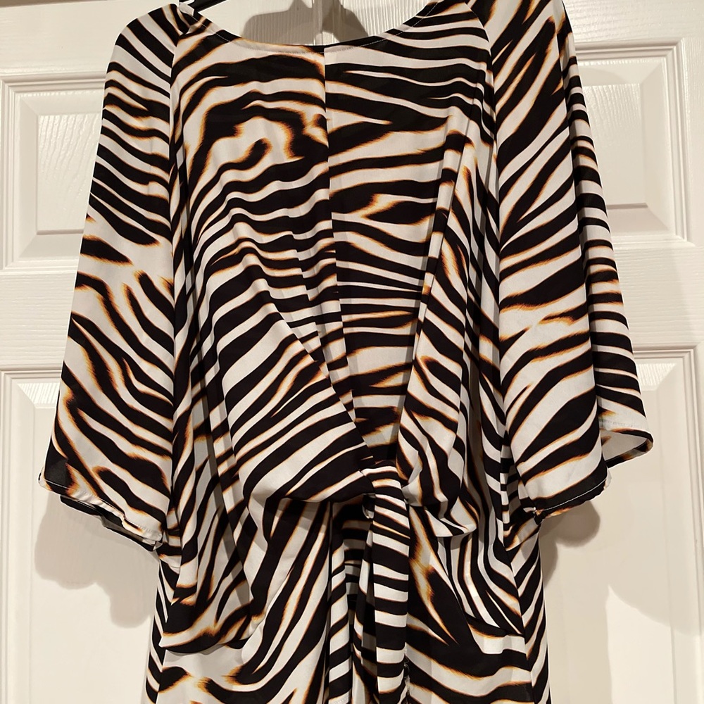 Animal print blouse with tiger stripes